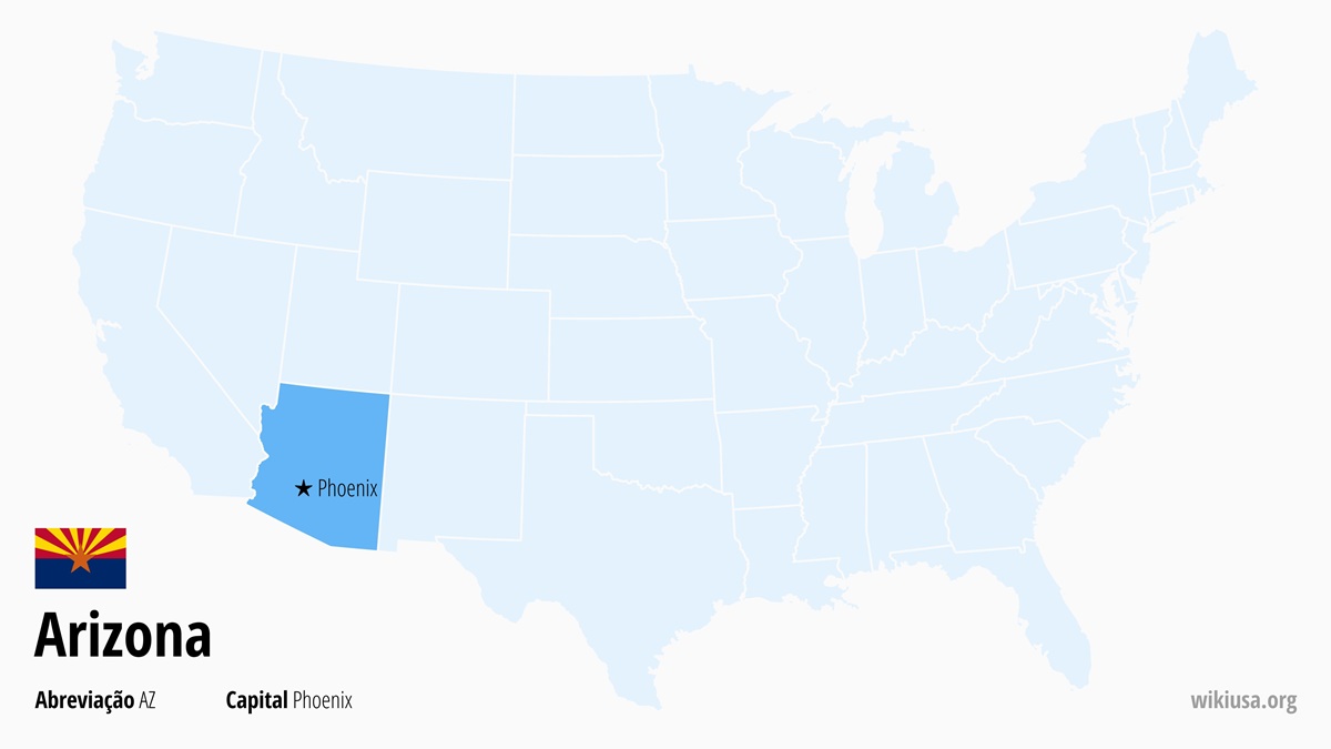 Mapa do estado Arizona | Onde fica Arizona? | Arizona (EUA) – fatos, o que fazer, temperaturas