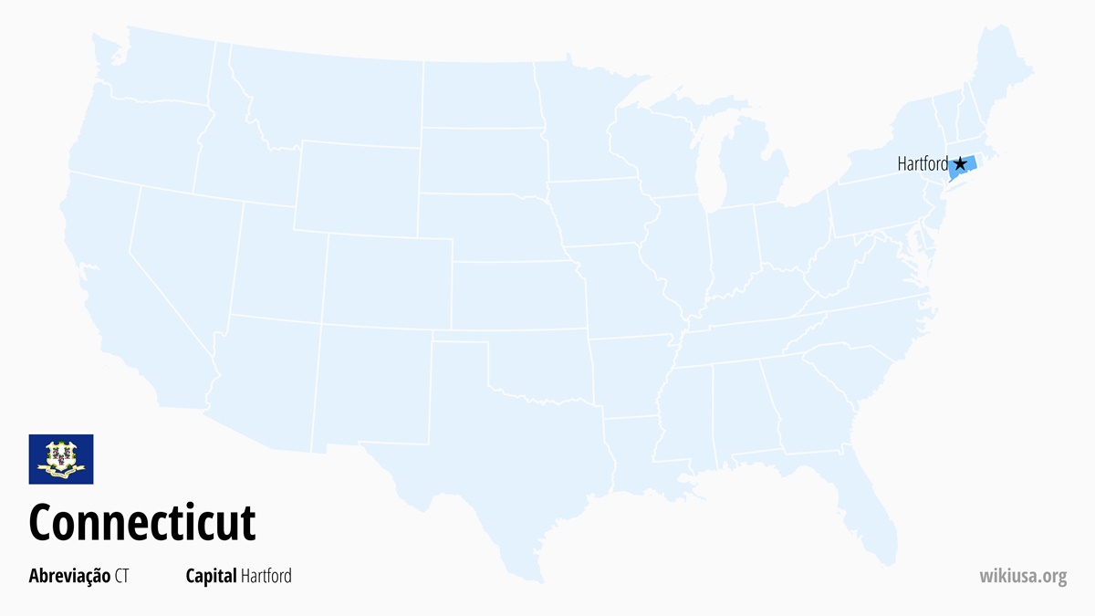 Mapa do estado Connecticut | Onde fica Connecticut? | Connecticut (EUA) – fatos, o que fazer, temperaturas