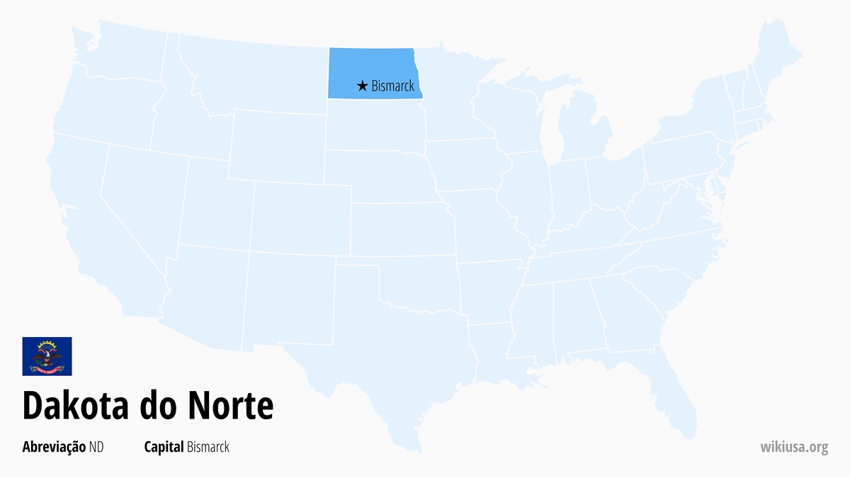 Mapa do estado Dakota do Norte | Onde fica Dakota do Norte? | Dakota do Norte – guia, mapa, capital, cidades e clima