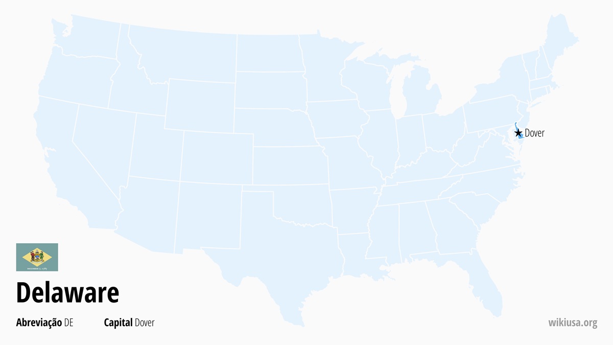 Mapa do estado Delaware | Onde fica Delaware? | Delaware (EUA) – fatos, o que fazer, temperaturas