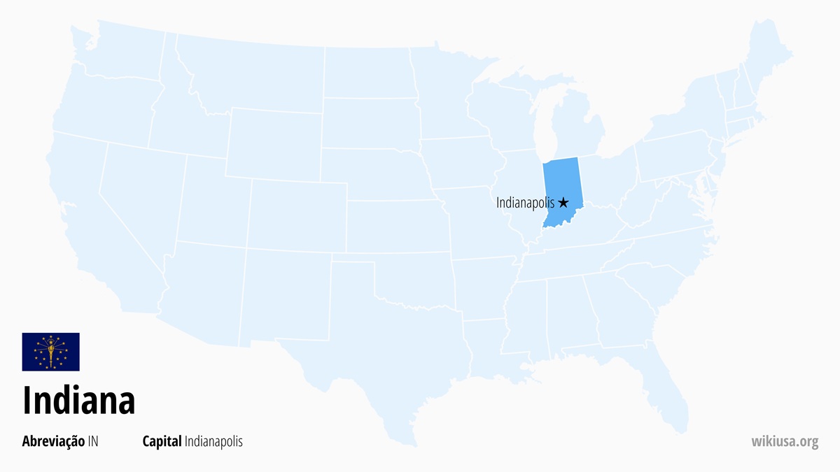 Mapa do estado Indiana | Onde fica Indiana? | Indiana (EUA) – fatos, o que fazer, temperaturas