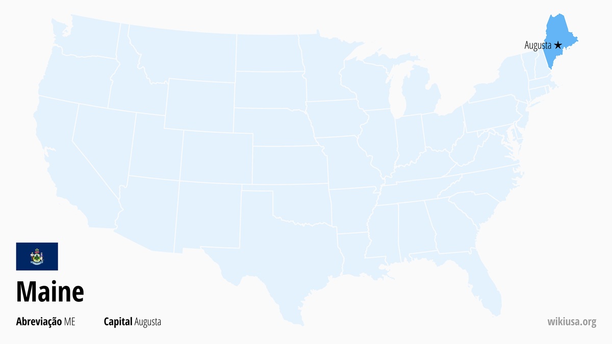 Mapa do estado Maine | Onde fica Maine? | Maine (EUA) – fatos, o que fazer, temperaturas