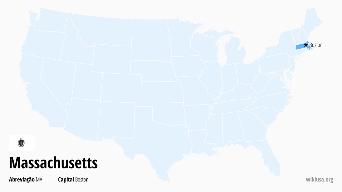 Mapa do estado Massachusetts | Onde fica Massachusetts? | Massachusetts (EUA) – fatos, o que fazer, temperaturas