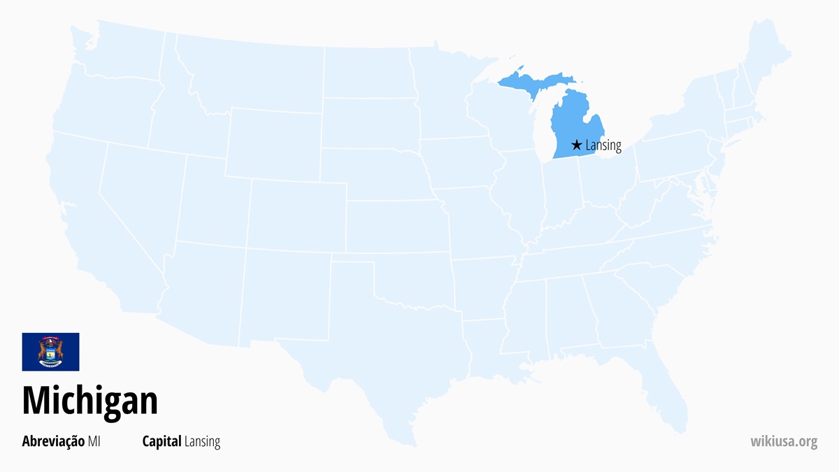 Mapa do estado Michigan | Onde fica Michigan? | Michigan (EUA) – fatos, o que fazer, temperaturas