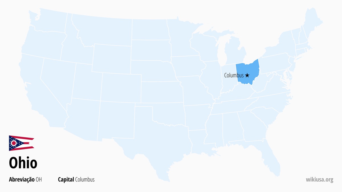 Mapa do estado Ohio | Onde fica Ohio? | Ohio (EUA) – fatos, o que fazer, temperaturas