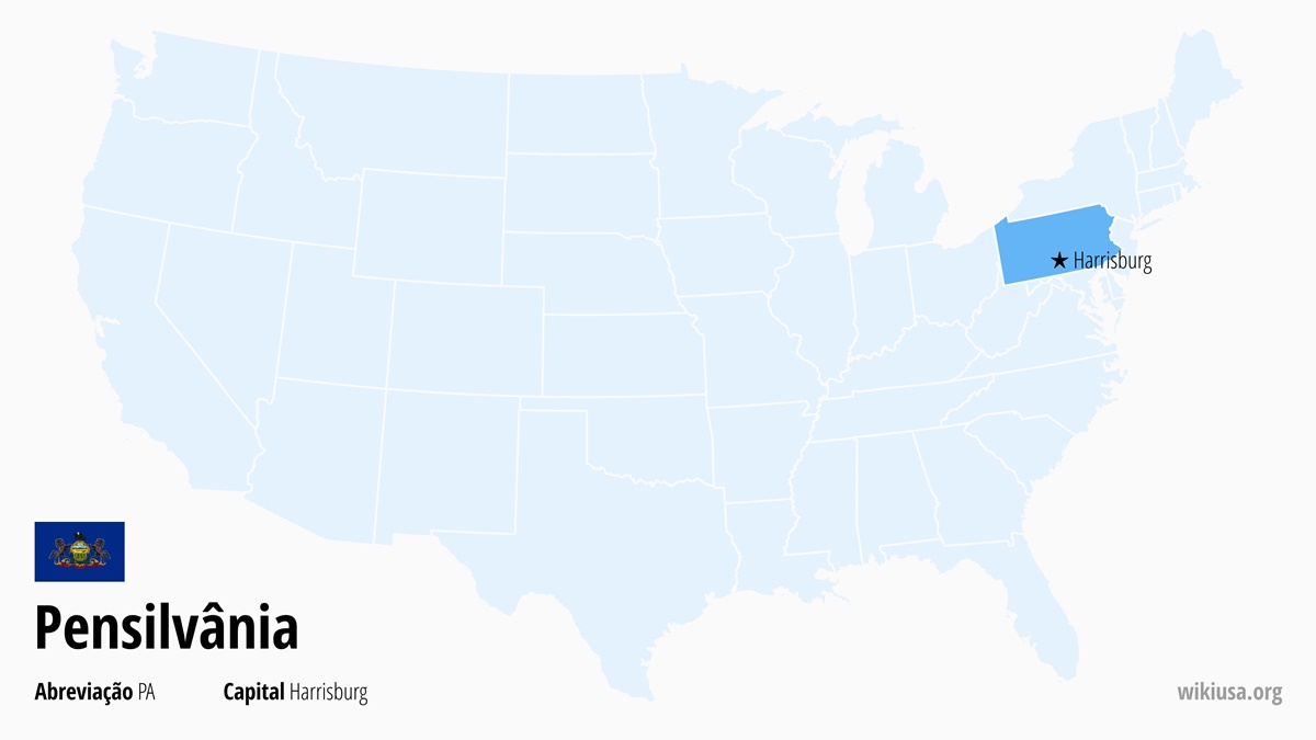 Mapa do estado Pensilvânia | Onde fica Pensilvânia? | Pensilvânia (EUA) – fatos, o que fazer, temperaturas