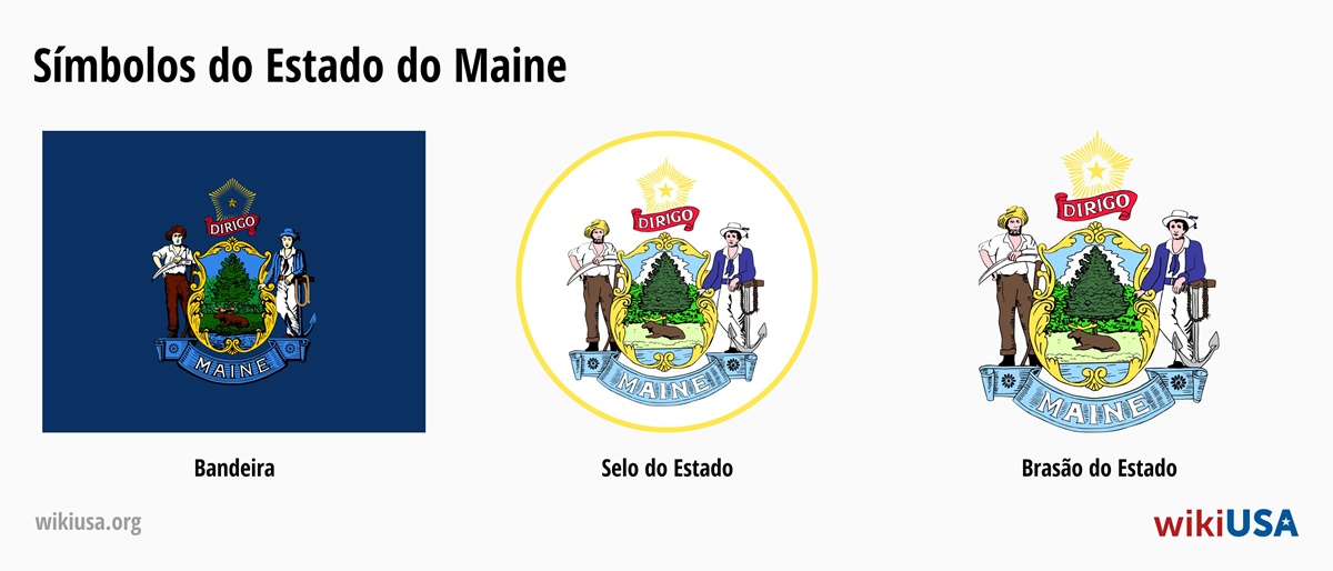 Bandeira do Estado de Maine | O Grande Selo do Estado de Maine